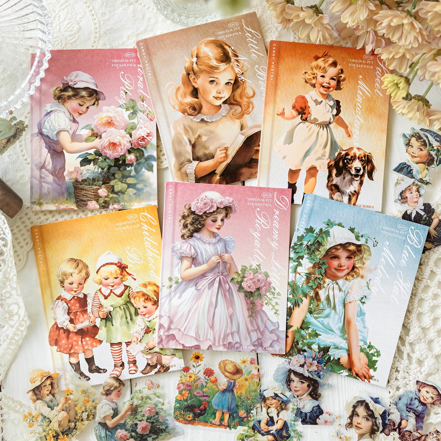 

12 упаковок/лот, серия «Эпоха Невинность», милая ретро декоративная наклейка для домашних животных