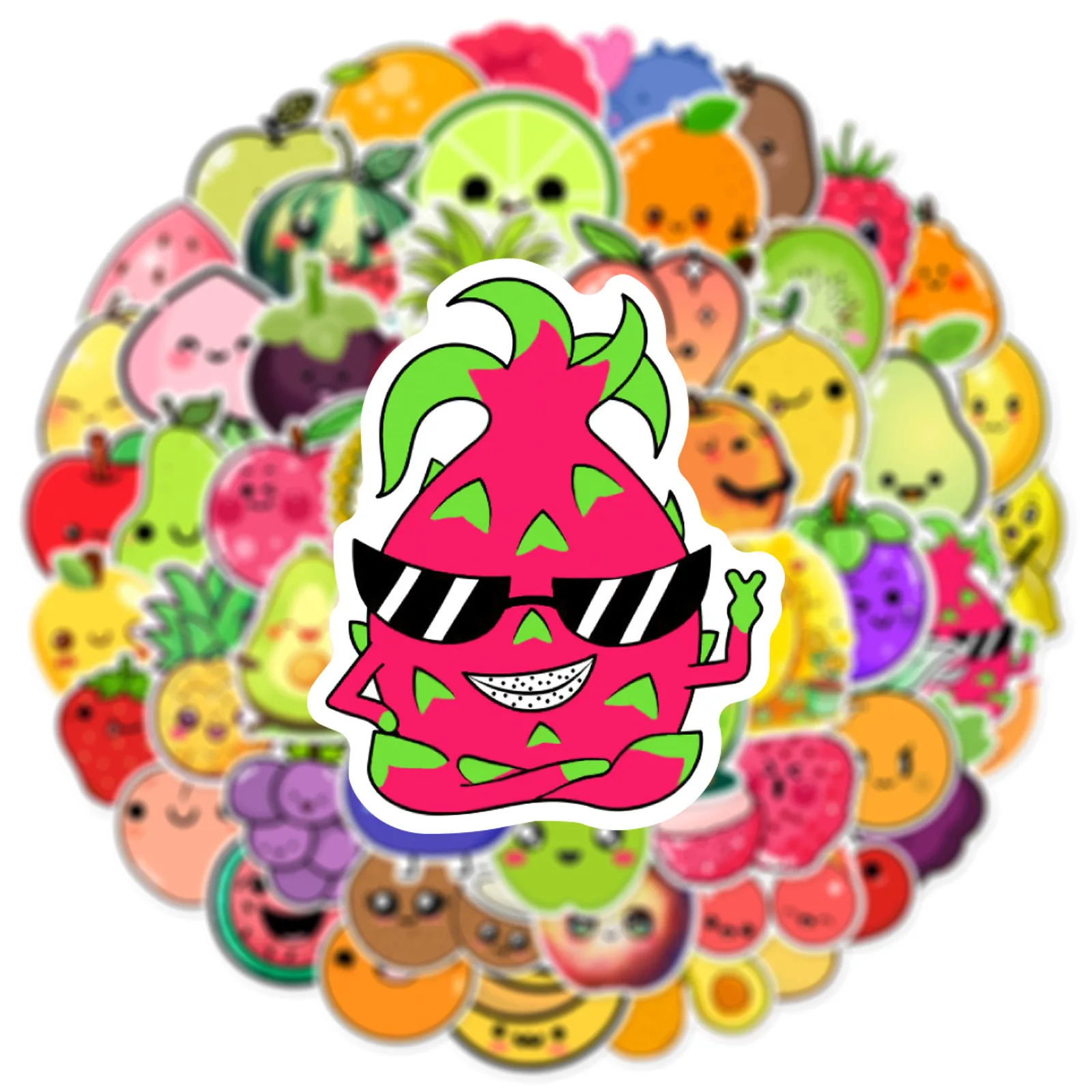 60PCS Cute Fruit Stickers Waterproof Kawaii Watermelon Banana Decals for DIY Crafts Scrapbooking and Laptop Decor ﻿