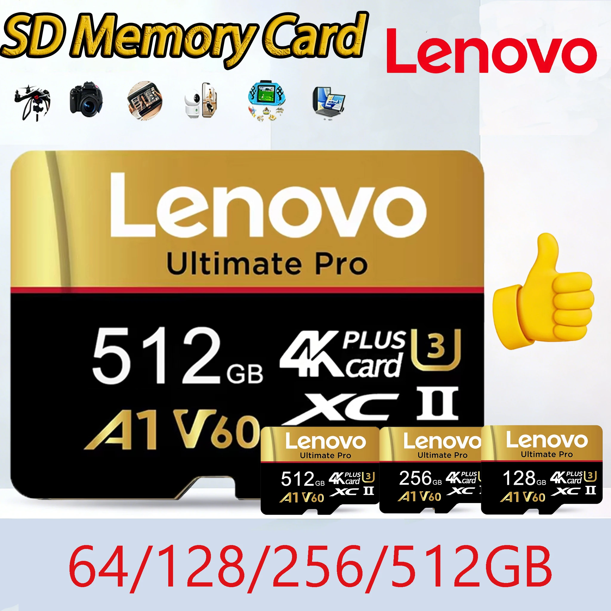 Reliable Lenovo Micro TF SD 512GB SD Cards TF Cards Memory Card 128GB Secure 64GB Quick 32GB A2 for PC / Laptop / Mobile