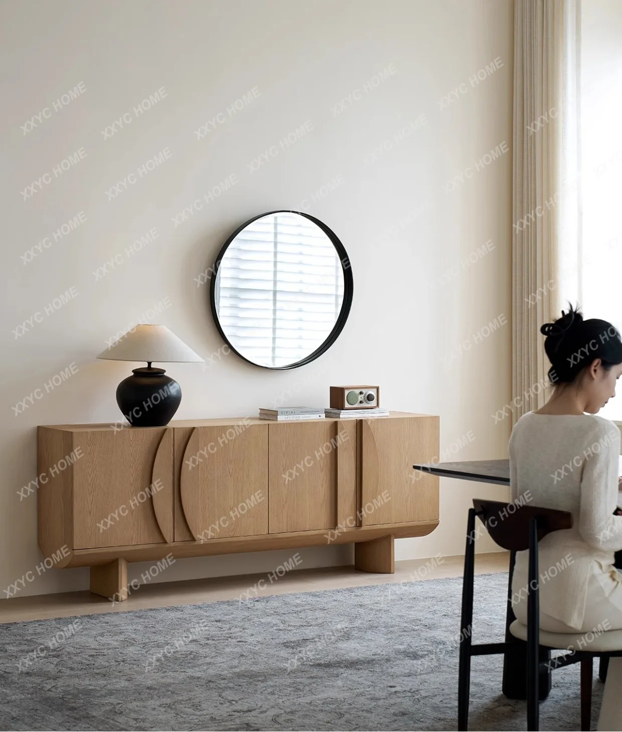 

Средневековый буфет в стиле лог-хаус для столовой, ретро-декор, пристенный шкаф для хранения в гостиной