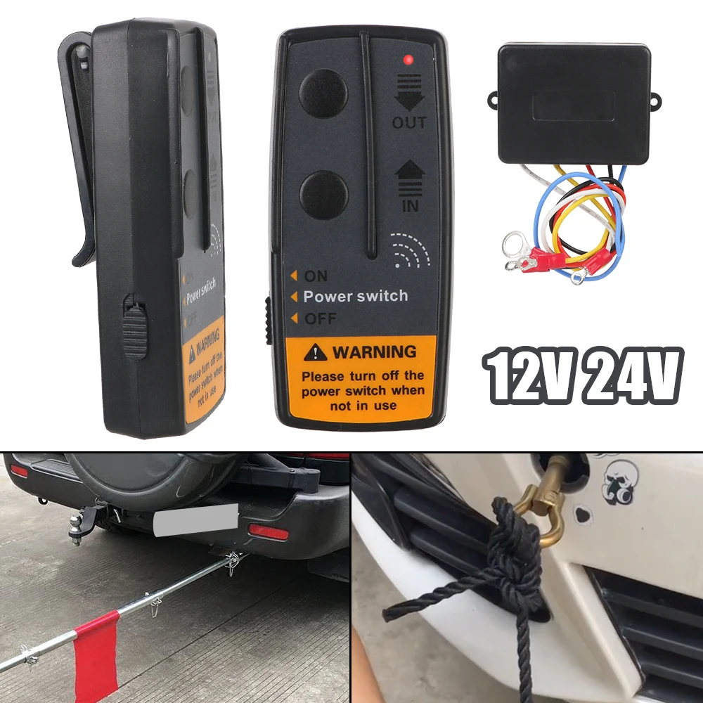 

For Jeep Off-road ATV Trailer 2.4G 12V 24V Wireless Remote Control Recovery Kit 72W Universal Switch Controller Electric Winch