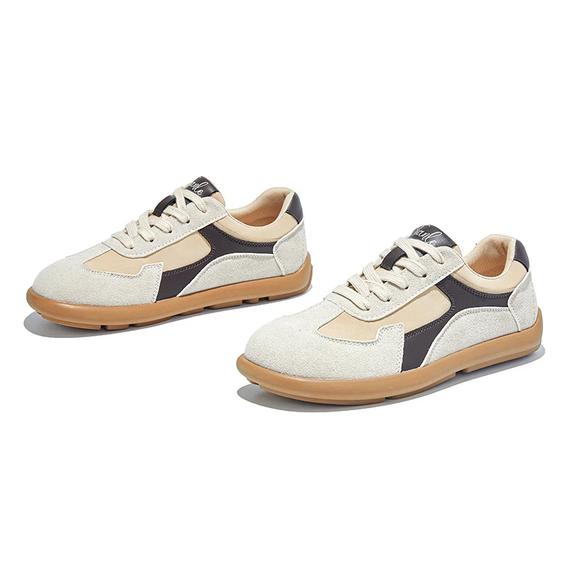 

Retro Genuine Leather Sneakers Women 2025 Fall Flat Sport Casual Shoes Fashion Trainers for Walking Comfortable Daily Footwear