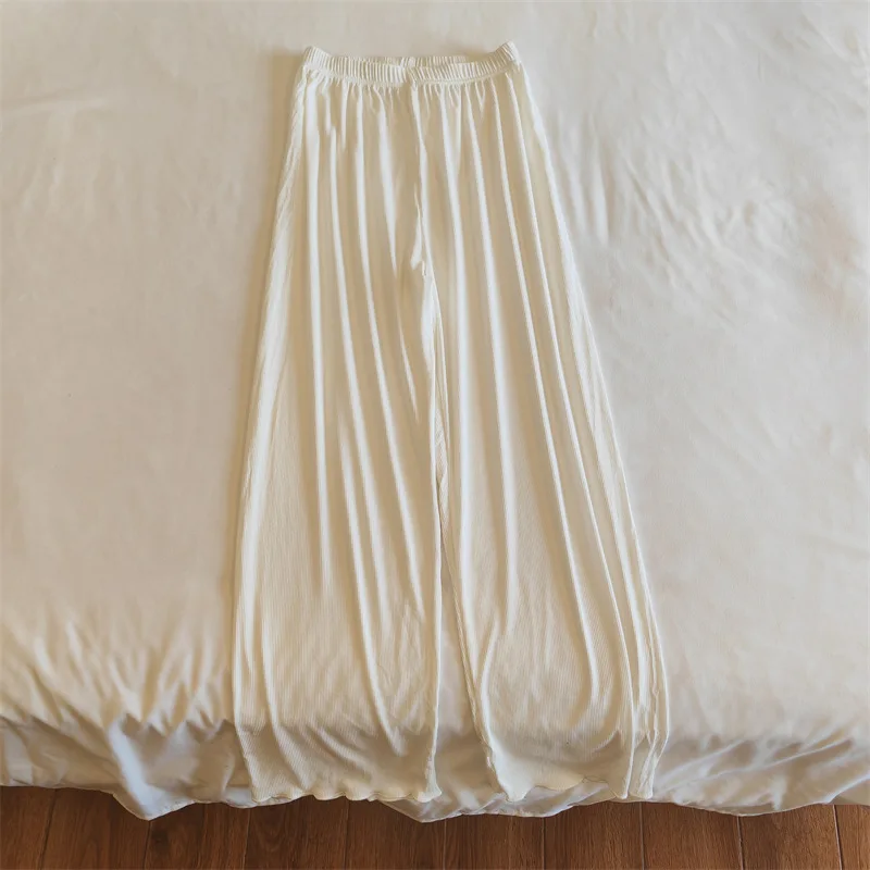 

Simple Sweet Fungus-edged Solid Color Pajama Pants Thin Home Trousers for Women To Wear Outside Drop Shipping Пижама Же