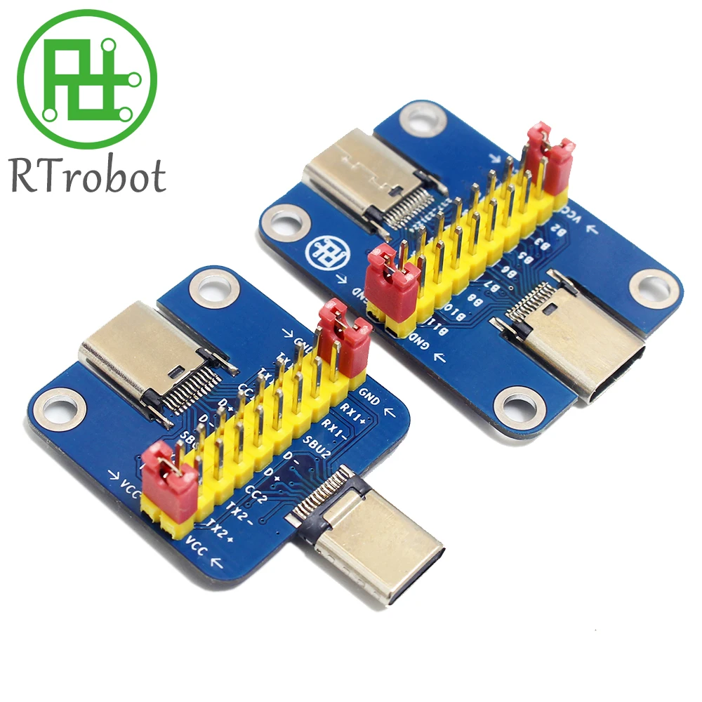 Type-C Male to Female USB 3.1 Test PCB Board Adapter Type C 2.54mm Connector Socket For Data Line Wire Cable Transfer