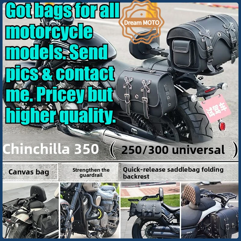For Benda Chinchilla 350 Side Bag Luggage Rack 250CVT 300 New Canvas Bag Modification