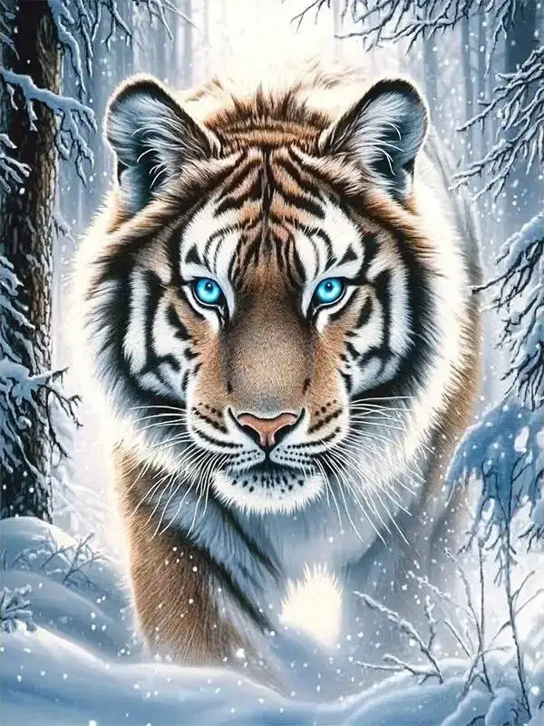 

500/1000 PCS Jigsaw Puzzle Tiger Animal for Gameroom Bedroom Home Decor Frameless