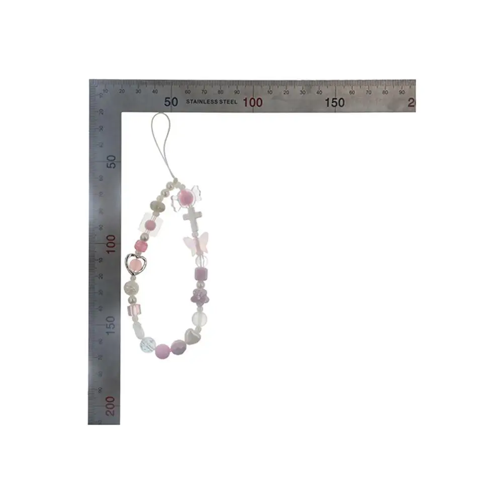 Sweet Cool Y2k Phone Lanyard Heart Star Pink Pearl Cool Girl Phone Chain Bear Buttfly Style Phone Pendant Female