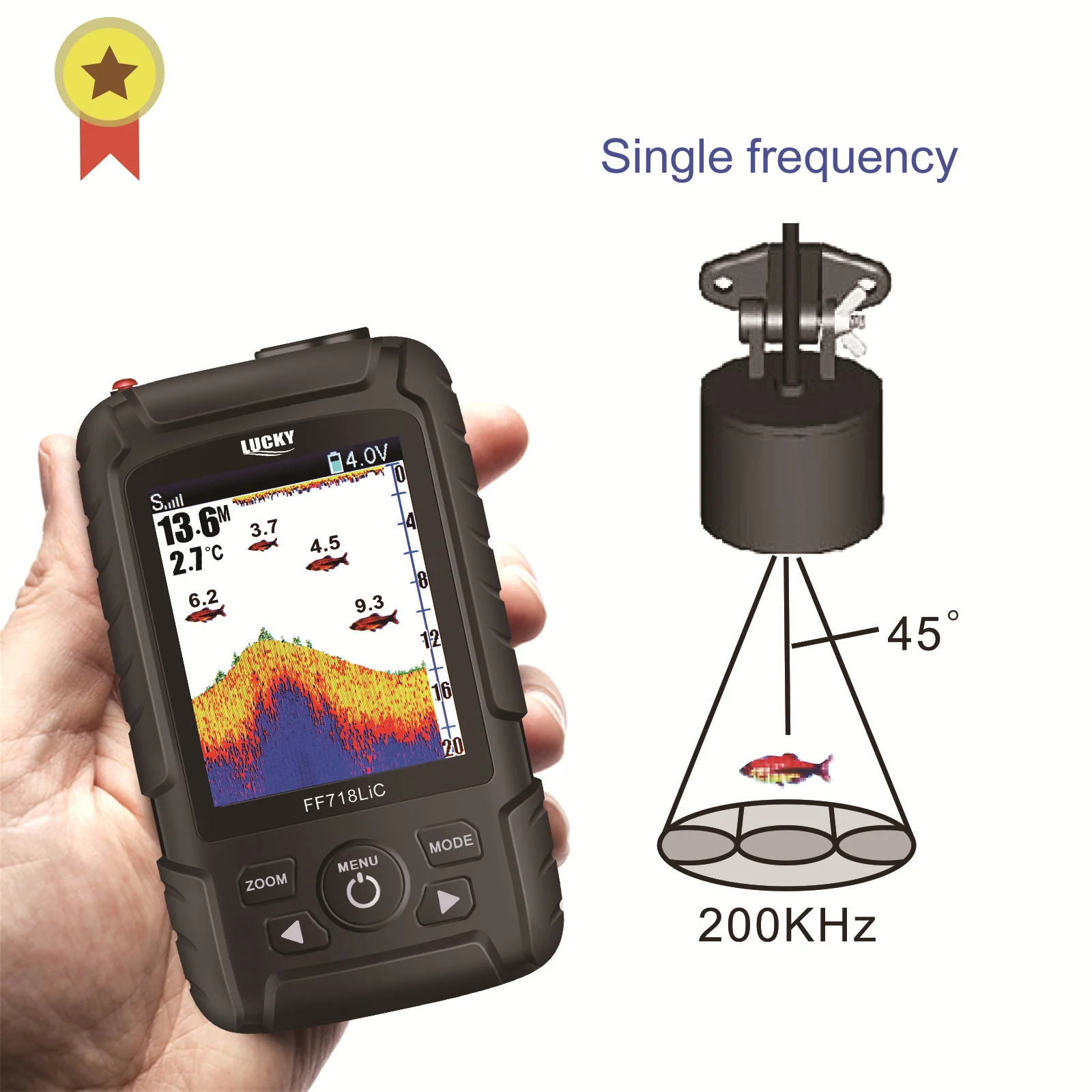 LUCKY-Portable Fish Finder Dual Sonar Frequency 2.8 