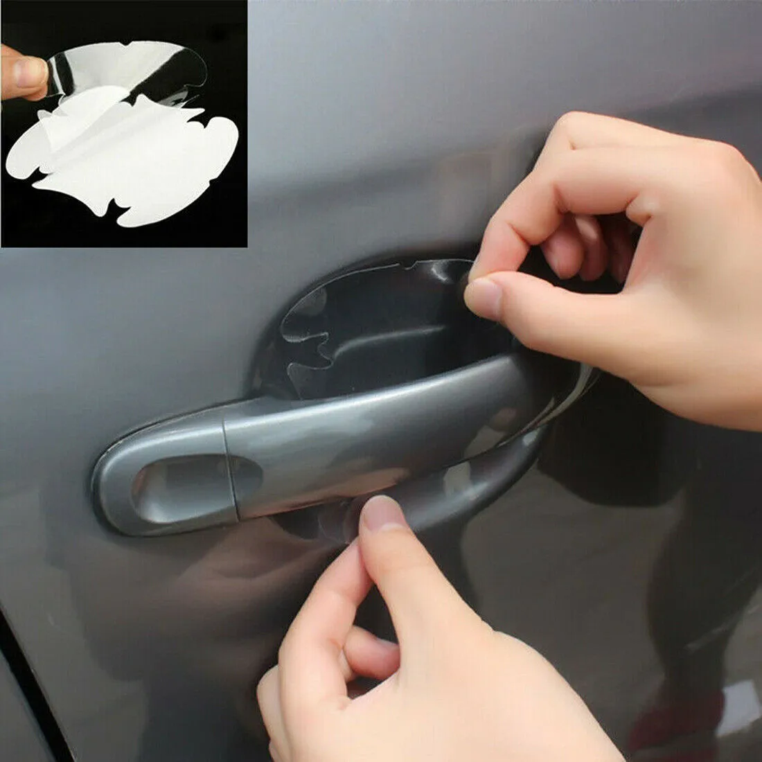 Fiber Vinyl Car Door Handle Protective Film Film Transparent 8.5cm X 9.5cm Guard Invisible Protector Scratch Clear Brand New