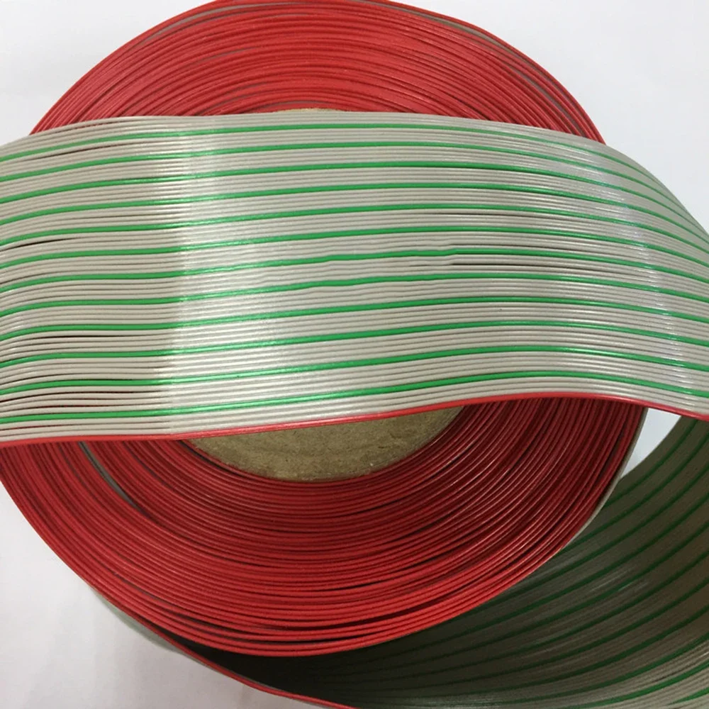

PVC Parallel Wire Red Gray Green Cable 64P Flat Cable Wire 28AWG 64PIN can be Matched With 2.54 Crimp Terminal Cable 61m/roll
