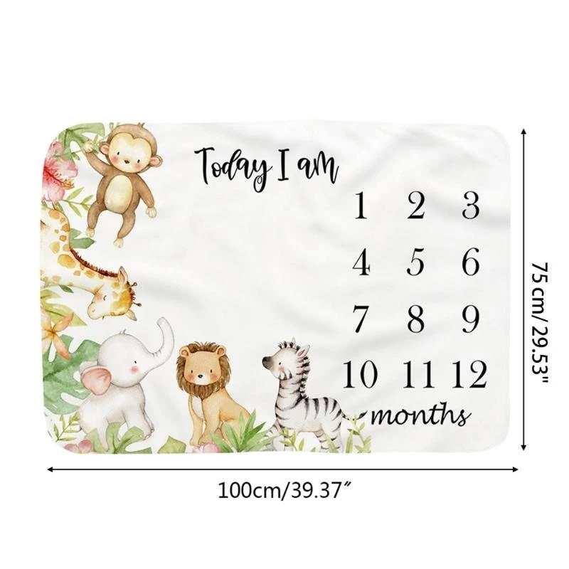 بطانية J15U لحديثي الولادة، بطانية مايلستون للنمو، بطانية مايلستون الشهرية للأطفال #6