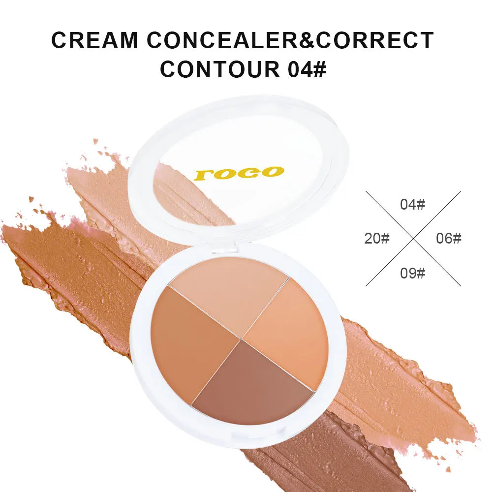 4-in-1 naakte make-up gezichtscontour concealer crème volledige dekking waterdichte foundation blijvende fleuren cosmetica