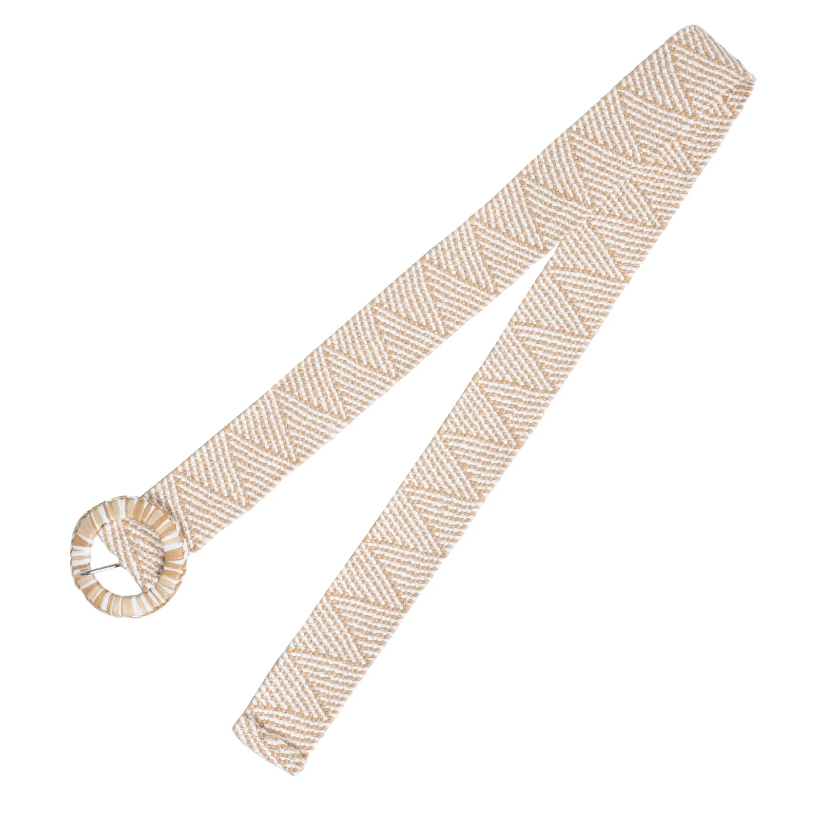

Elastic Stretch Straw Woven Rattan Buckle Wide Waist Band Women Braided Raffia Dress For Summer Beach Casual Outfits Beige Color