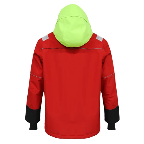 Imagen 2 del producto LKVER Pier 3.0 Chaqueta de vela costera para hombre: impermeable, resistente al viento y transpirable, con capucha amarilla neón plegable