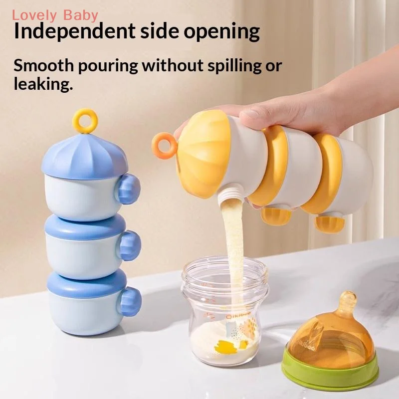 

【BS】Retail 3-Layer Milk Powder Dispenser Stackable And Portable Large Capacity Ideal For Outdoor & Snacks Storage