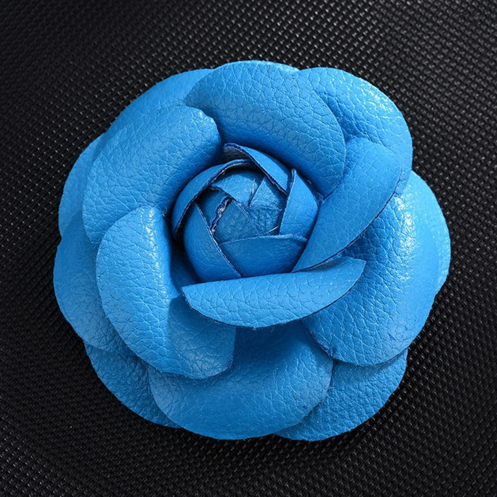 

Korean Handmade Fabric Jewelry Brooch Gifts PU Leather Camellia Flower DIY Craft Supplies Corsage