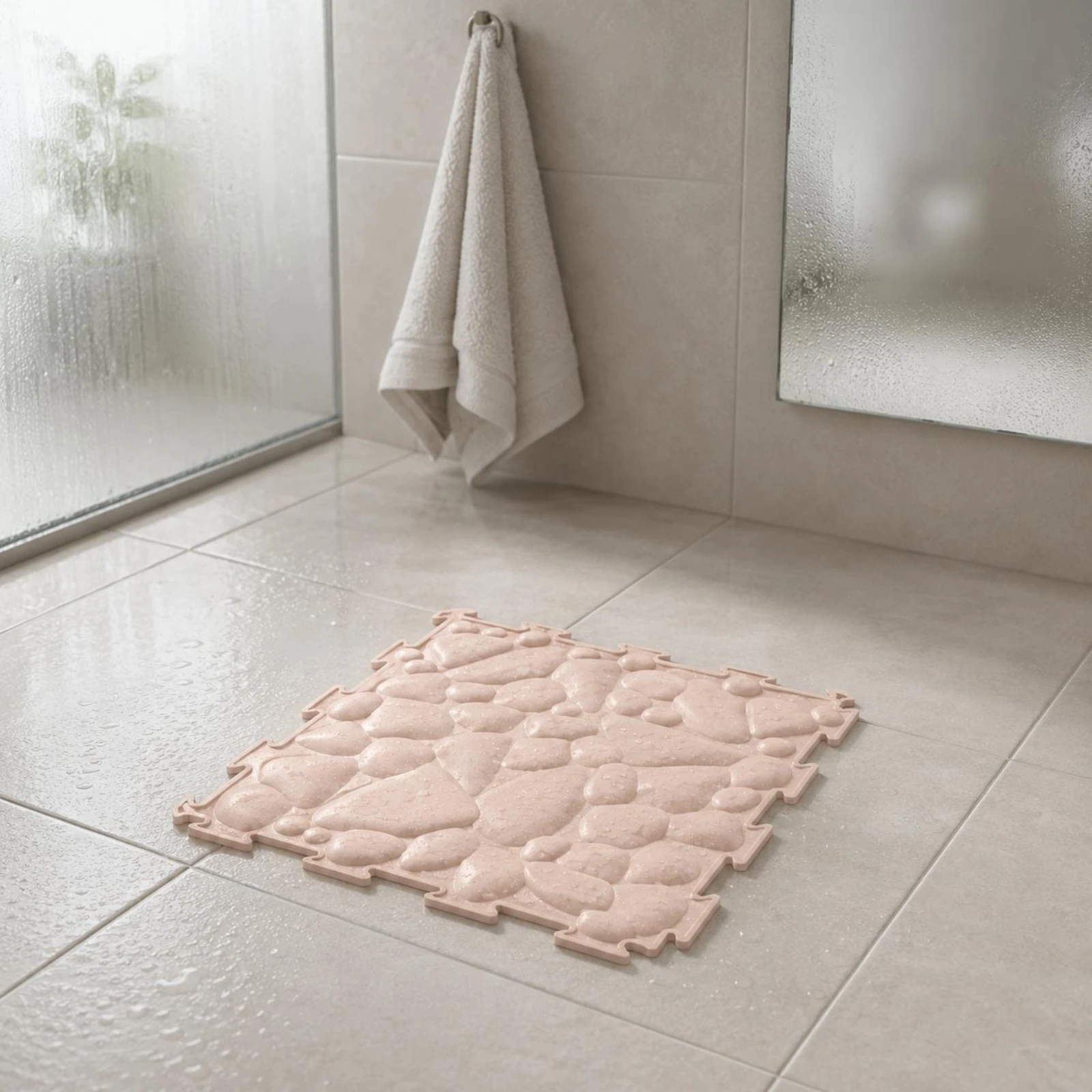 11 Pieces Interlocking Silicone Mat Raised Texture Jigsaw Sensory Tiles Tactile Relief Mat Mixed Sizes Textured Sensory Tile
