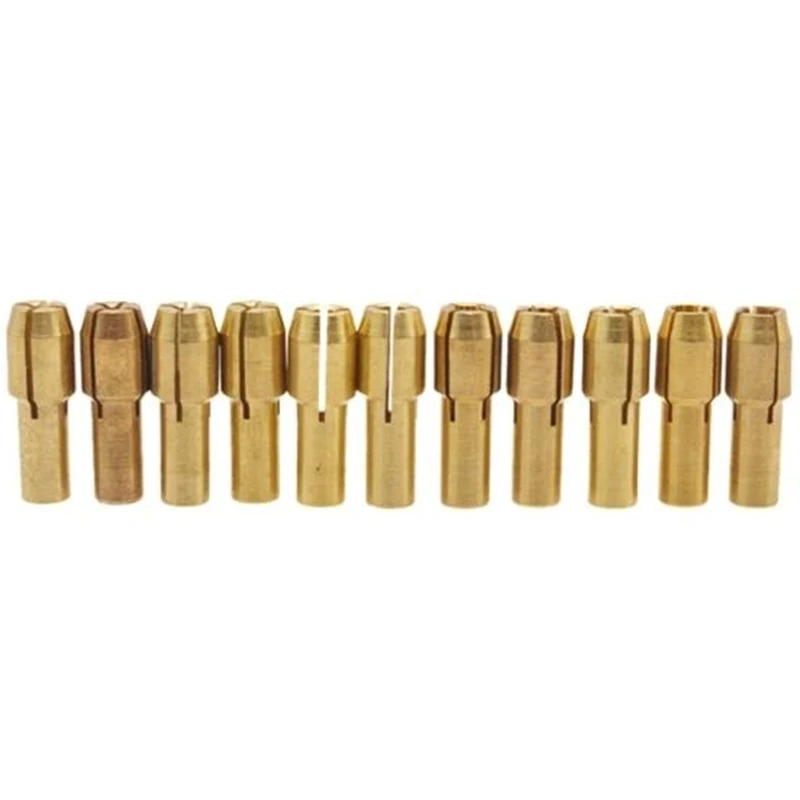 Fashion 11Pcs/Set Mini Drill Brass Collet Chuck Accessories for Dremel Rotary Power Tool