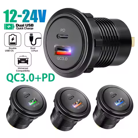 Fast usb charger type c built-in car 12v automotive usb socket for audi 8l a8 r8 a6 a3 a4 a5 a6 a6 c5 accessories