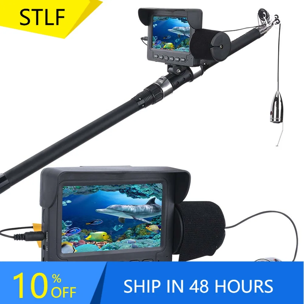 4.3" Underwater Fishing 30M Cable 1000TVL IP68 Waterproof 6 White LED Lights for Ice Fishing