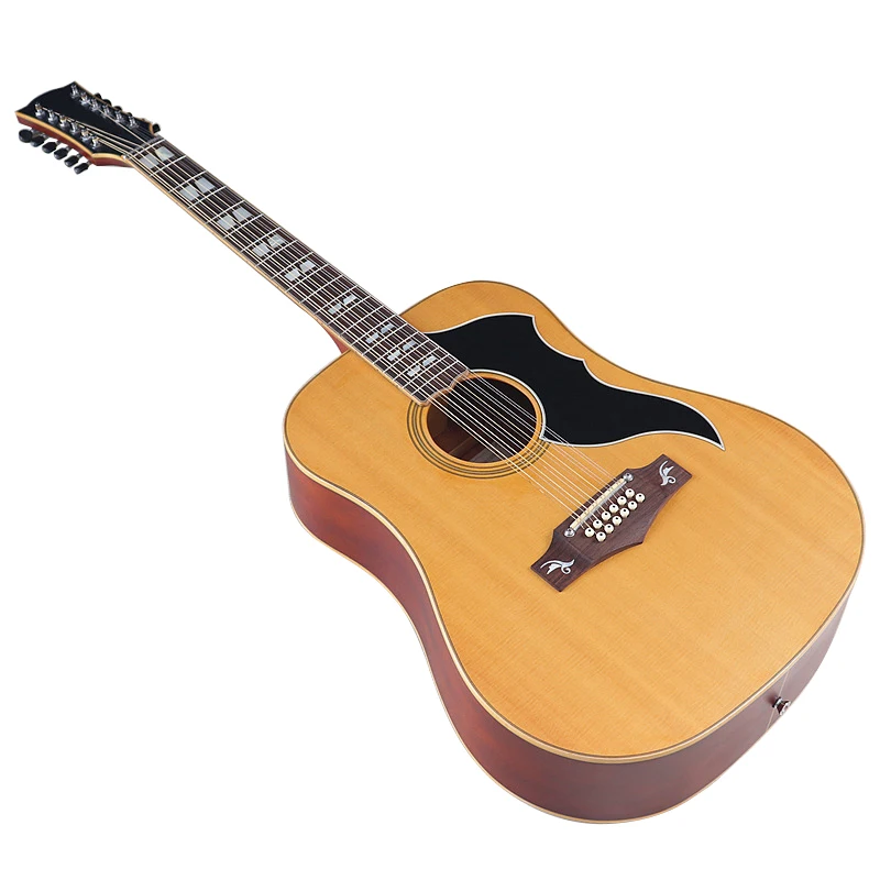 Solid Spruce Top 41 Inch Acoustic Guitar 12 String Matte Finish Natural Color Folk Guitar Fast Deliver