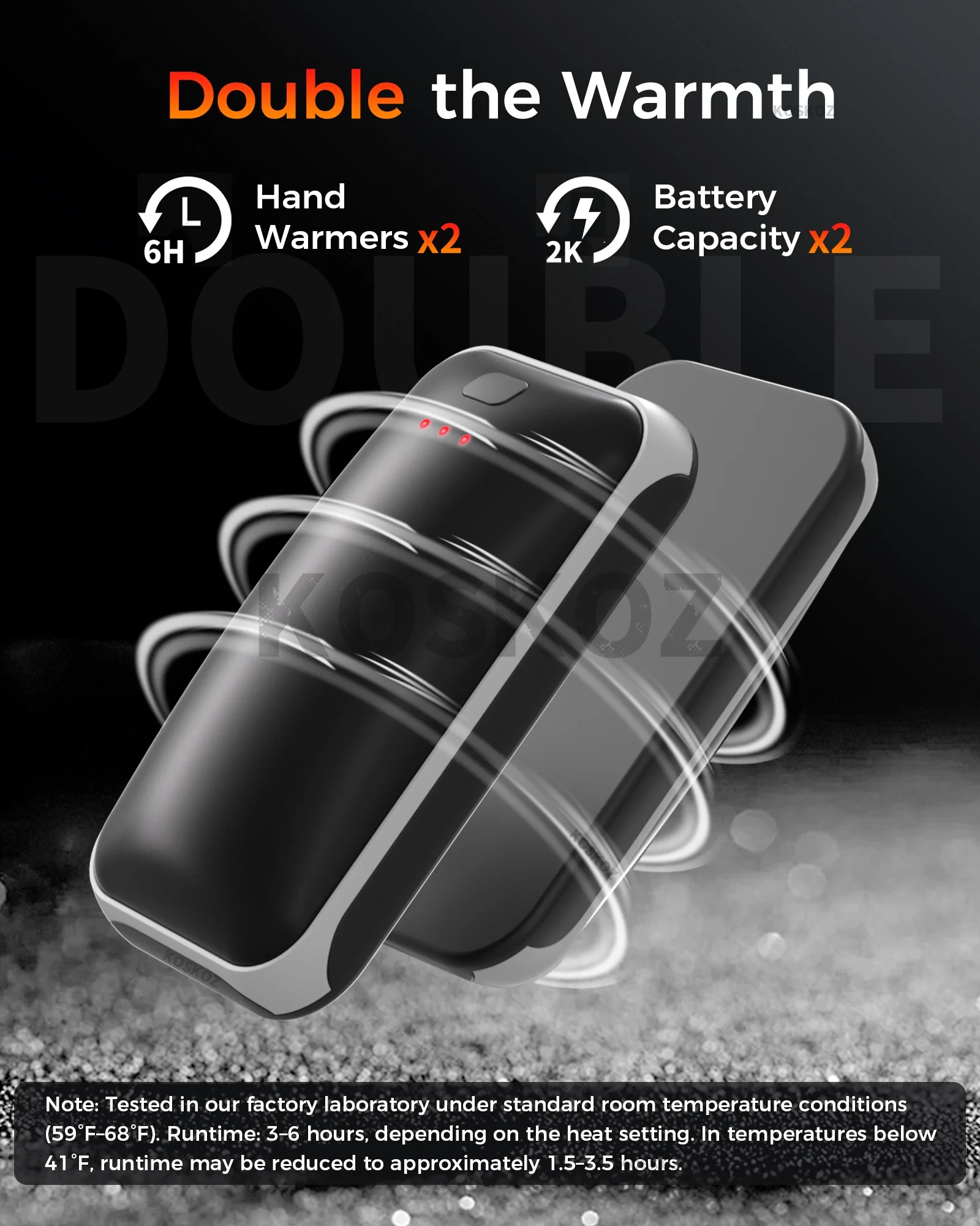 Rechargeable Electric Hand Warmers 2-Pack, Slim Pocket Design, USB-C Charging, 3 Heat Settings for Outdoor Use, Camping