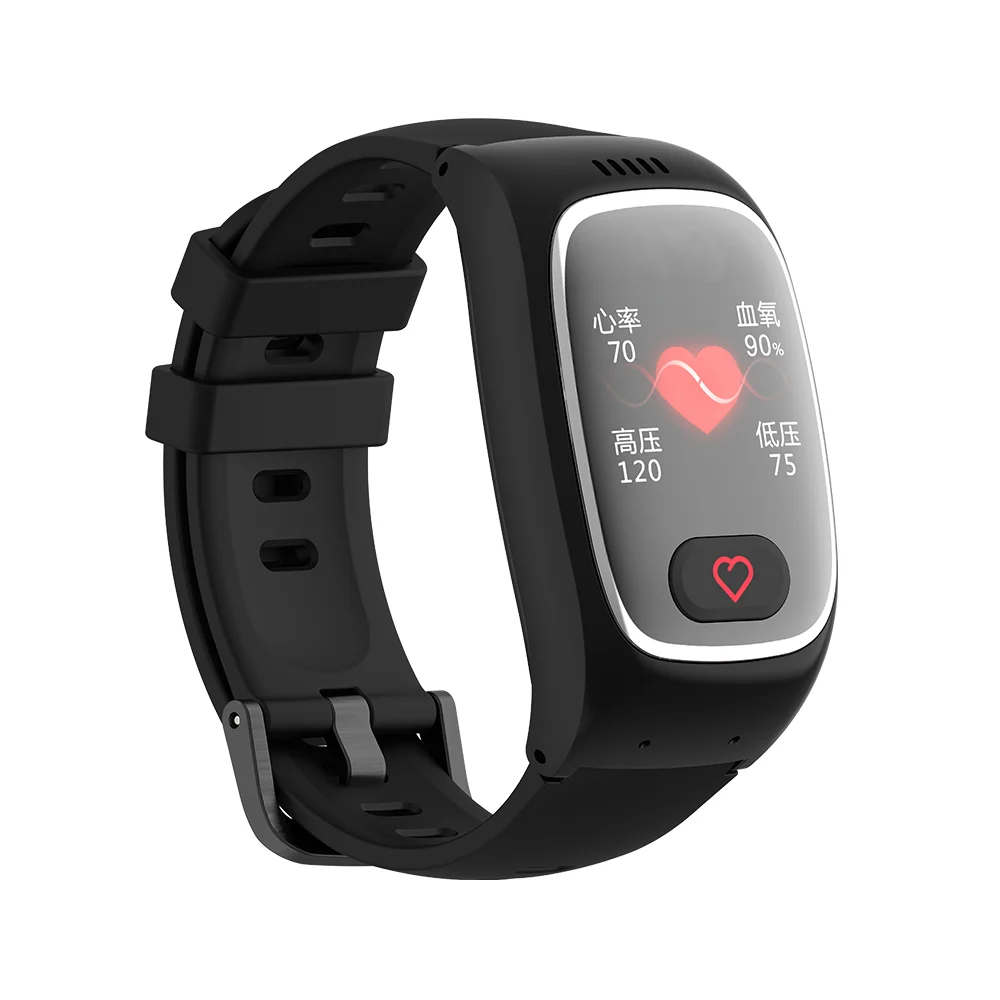 4G GPS Elderly Care Bracelet with Heart Rate . Free App Waterproof Remote WiFi Features for GSM Plastic Rubber Material