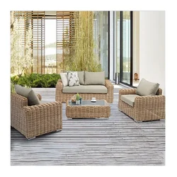 Good Quality Best Sale Traditional Modern Luxury Outdoor Furniture Set for Hotel Villa Garden Wicker Rattan Sofa Set