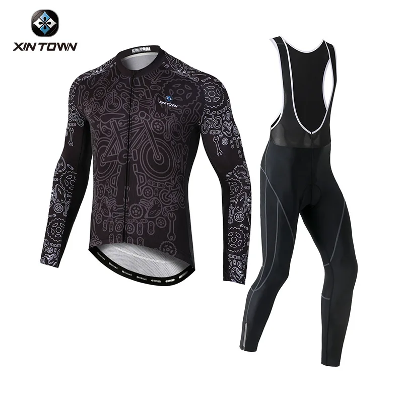 

Cycling Skinsuit Long Sleeve Man Maillot Bib Set Men Mens Clothes Clothing Pants Complete Summer Jersey Men's Sets Mtb Bicycle