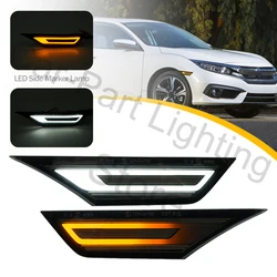 2X LED dym dynamiczny boczny obrysówka kierunkowskaz światła Repeater lampka kierunkowskazu migacze dla 2016 2017 2018-2021 10th Gen Honda Civic