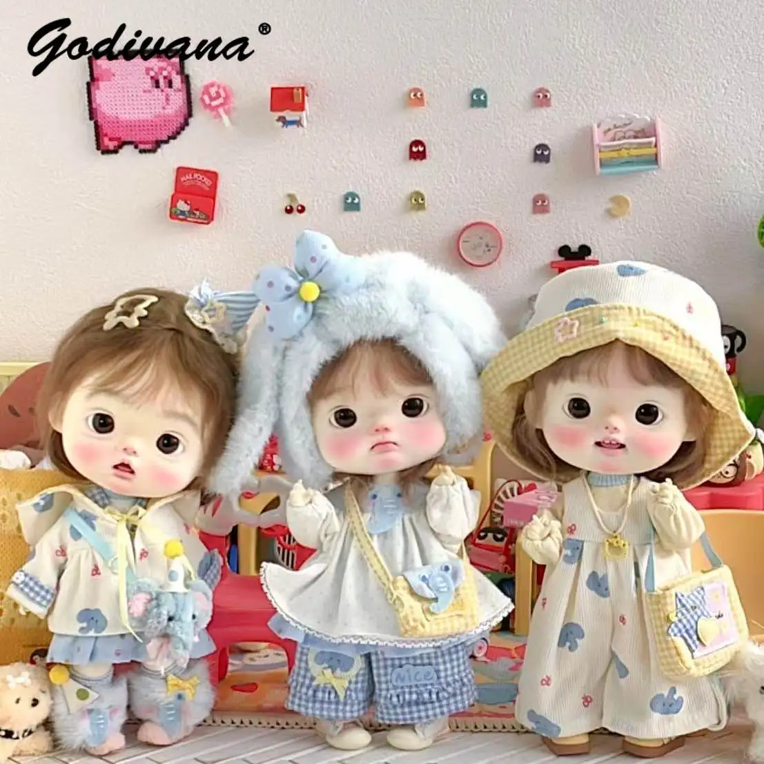cute-elephant-print-bjd-doll-clothes-pastel-sweet-hooded-coat-with-kawaii-inner-skirt-daily-casual-costume-for-1-6-bjd-doll