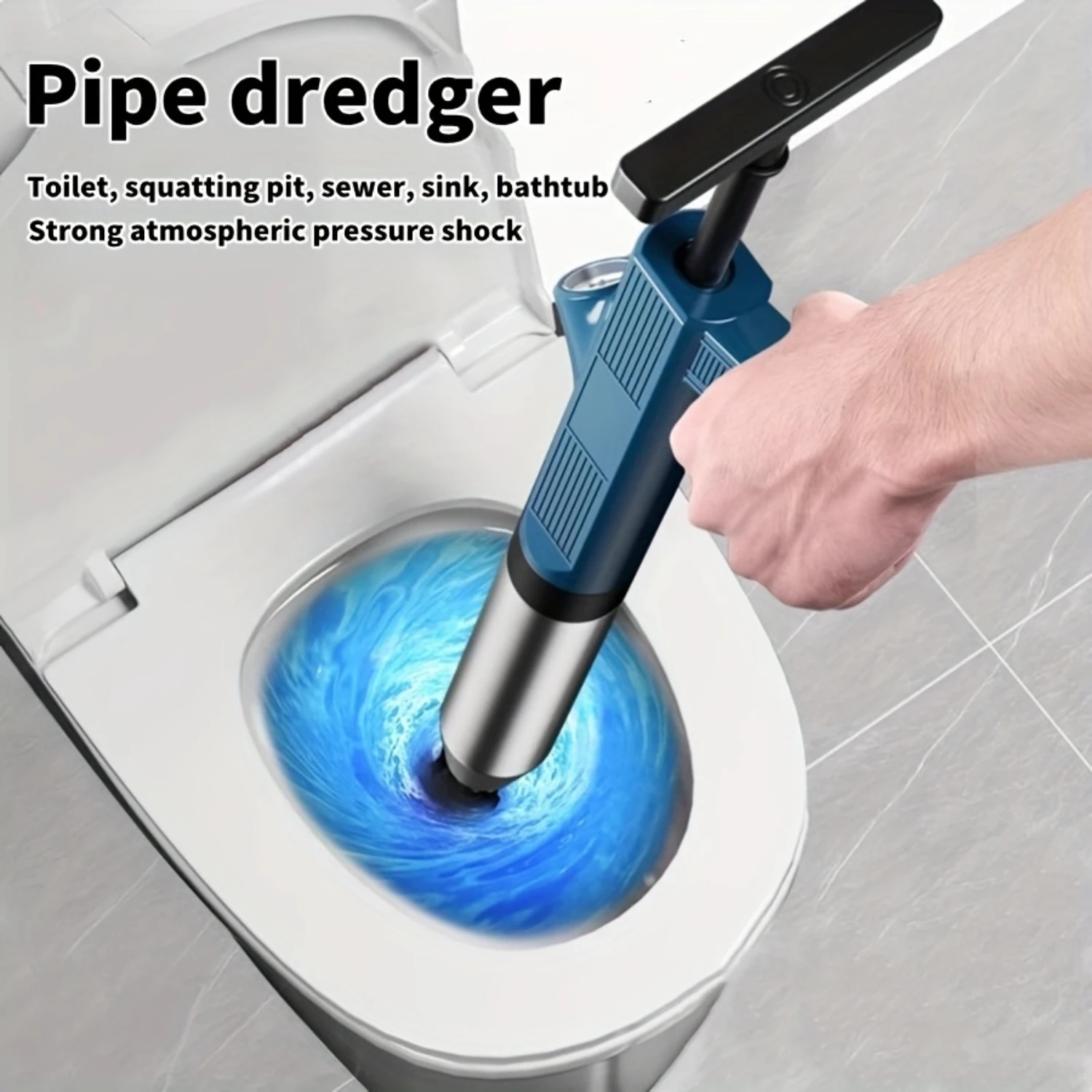 

Set of 8 Accessories for Professional Cleaning - Pipeline and Toilet Plunger, High-pressure Power 304 Stainless Steel Dredger fo