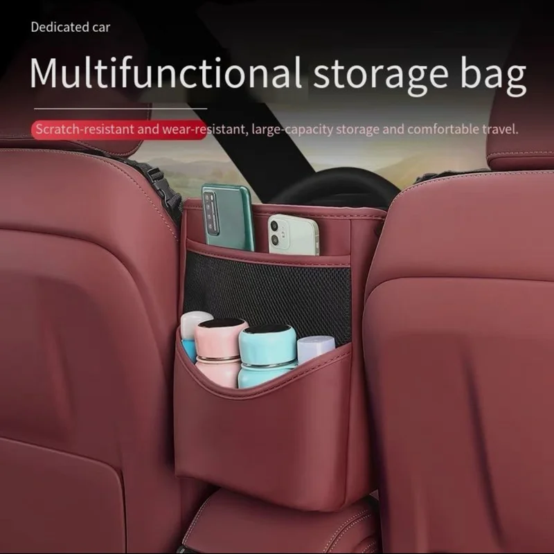 Leather Car Organizer Storage Bag Car Seat Middle Handbag Holder Seats Gap Organizers Box For Auto Armrest Storage Net Pocket