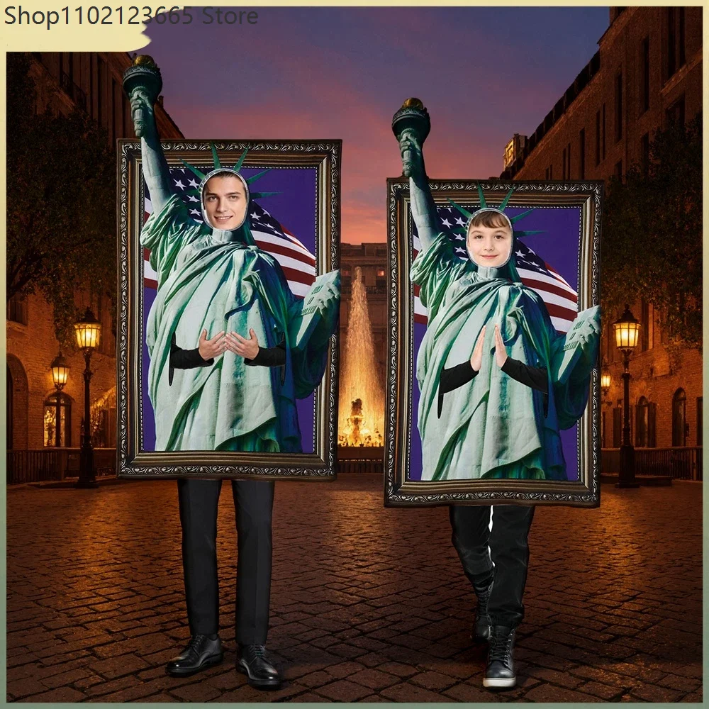 

Statue Of Liberty Adult Enfant Niños Niñas Cosplay Costume Carnival Party Bodysuit Fun Puritan Festival Performance Sponge Suit