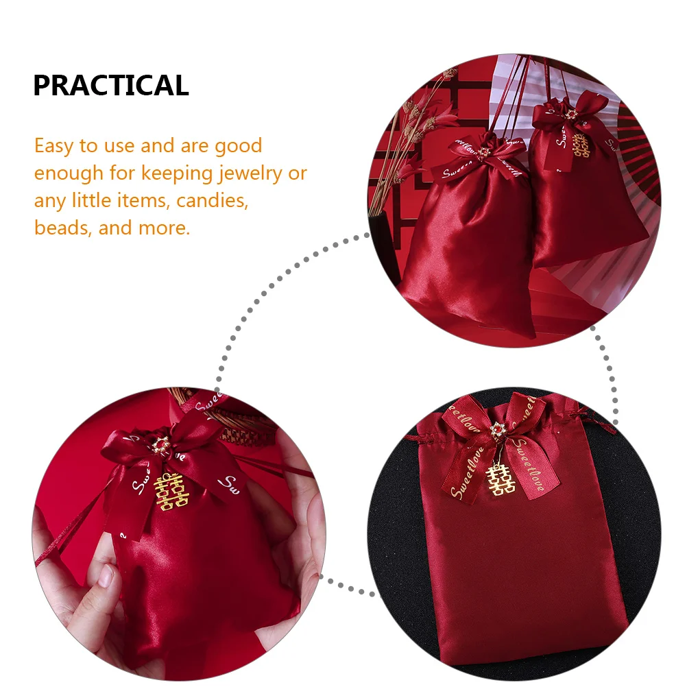 

10pcs Candy Bag Cloth Gift for Sweets Party Favors Jewelry Drawstring Pouch Wedding Favor Chinese Party Small Jewelry Bags