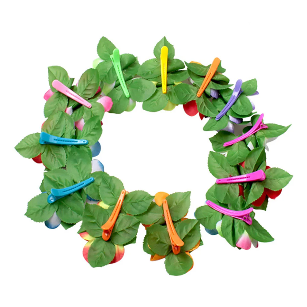 

24pcs Hawaiian Hair Clips Set Luau Party Floral Decoration Supplies Beach Theme Events Accessories Festive