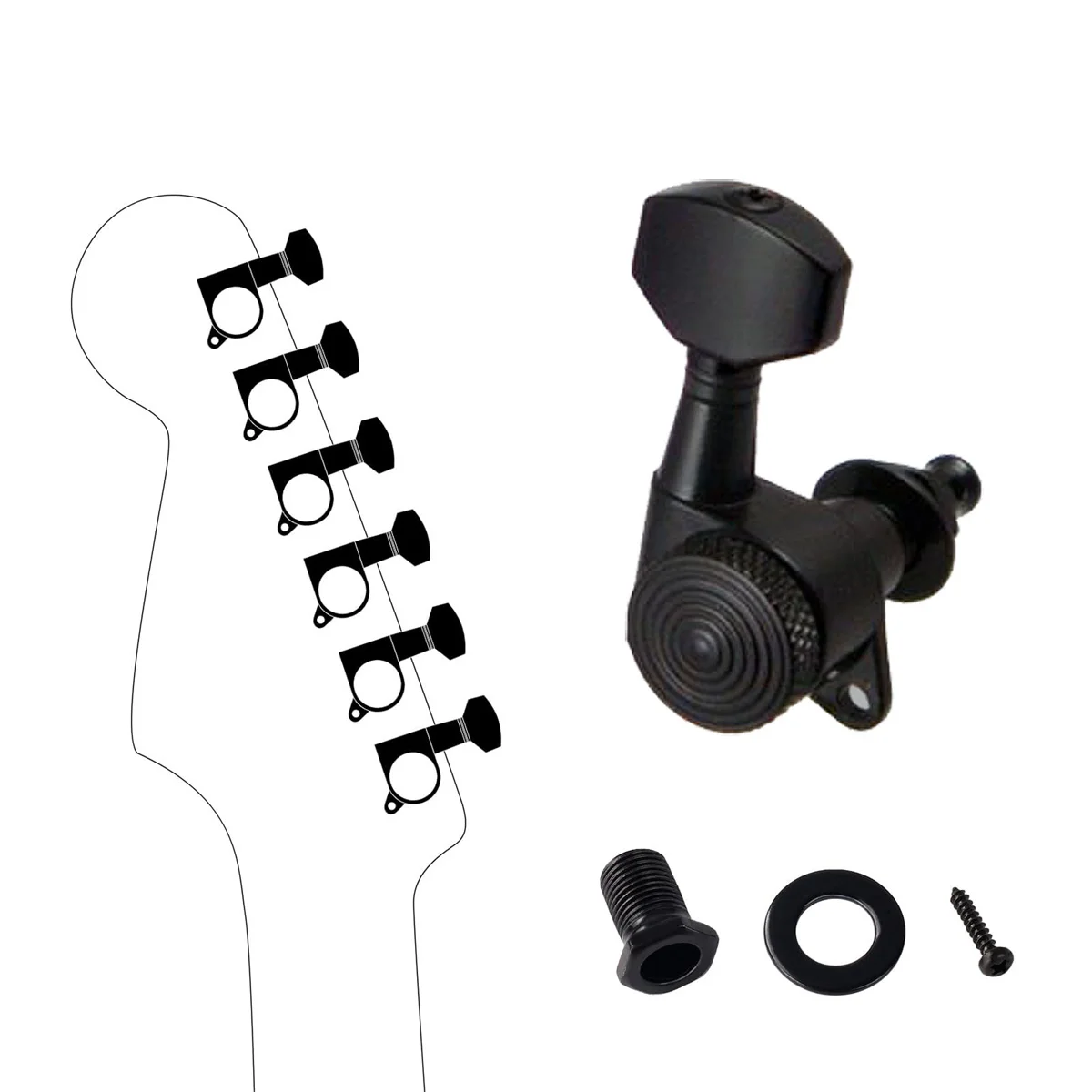 6pcs Right Locking Guitar String Tuning Pegs 1:18 Gear Ratio Machines Heads Tuners Tuning Keys Electric / Acoustic Guitar