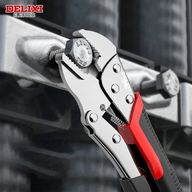 DELIXI ELECTRIC Locking Pliers，Clamp Pliers Adjustable Position for Clamping Parts of Different Thicknesses，With Rubber Sleeve