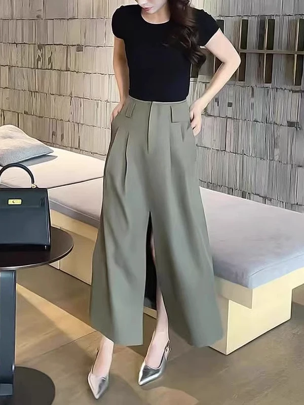 

plus Size A-Line Skirt High Waist Korean Sle Split Mid-Length Casual Wear for plus Size Women Summer 2025 Pear aped Body