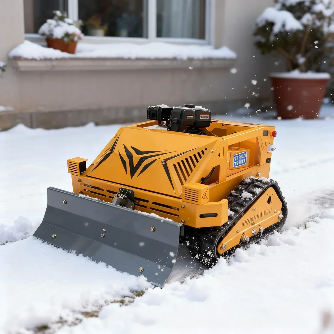 

Customized Snow Shovel-equipped Remote Control Lawn Mower - High-power Engine Remote Start for Heavy-duty Work