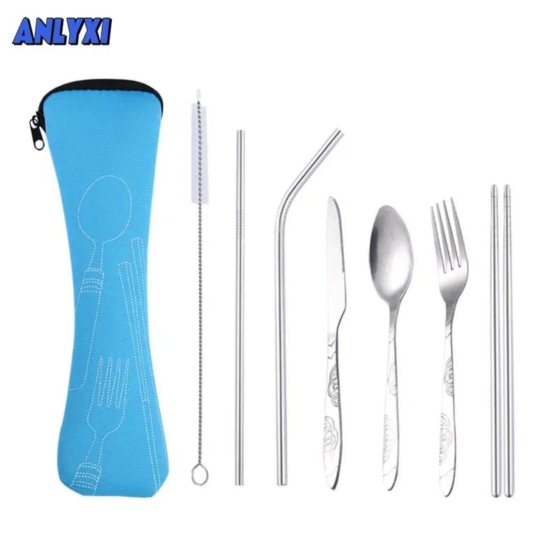 Tableware Box Portable Flip Cover Type Cutlery Case Kitchen Students Household Utensils Dinnerware Bag Dinner Set Dropshipping