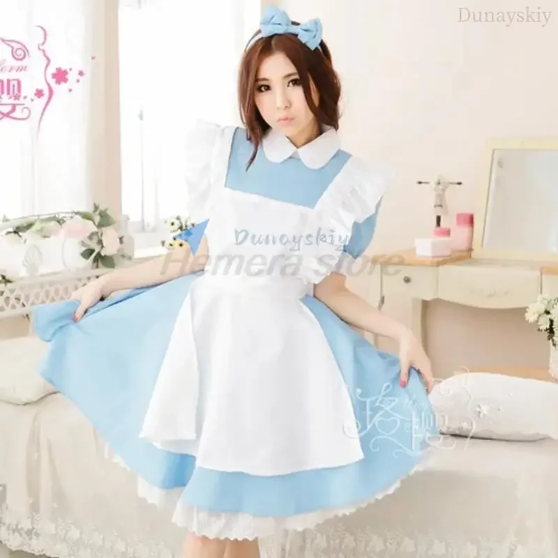 Cosplay Kostüm Lolita Kleid Dienst mädchen Schürze Fantasie Karneval Halloween Kostüme für Frauen Maskerade Party Alice im Wunderland