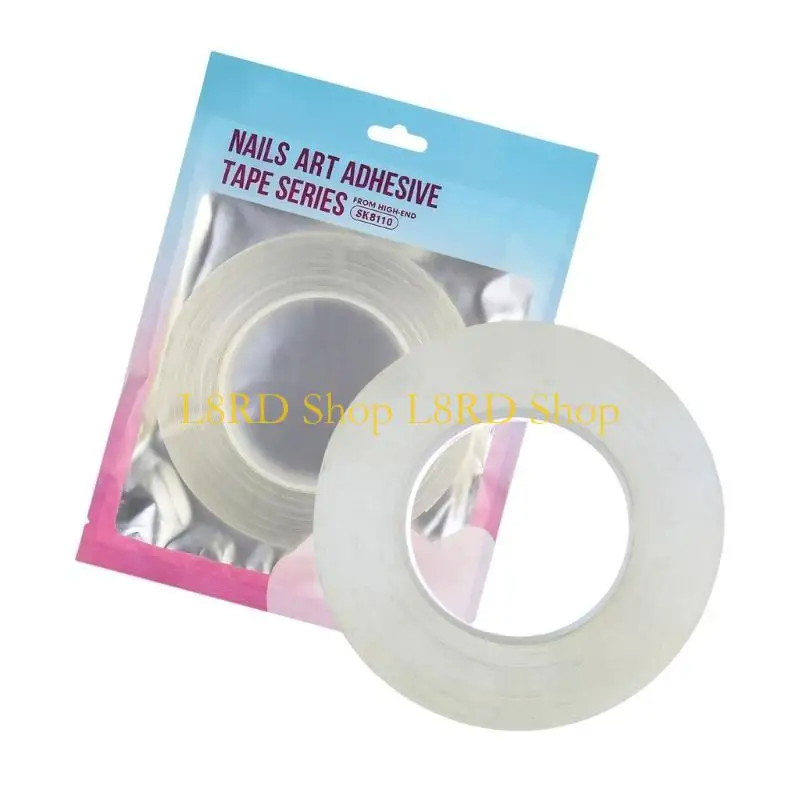 L8RD 허위 팁 양면 접착 테이프 네일 아트 홀더 용 투명 테이프 홈 인테리어 용 네일 디스플레이 테이프에 누르기