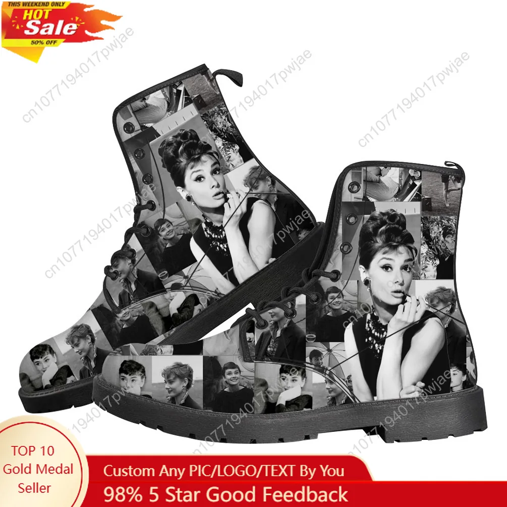 

Audrey Hepburn actress Casual Boots Mens Womens Teenager Shoes Fashion 3D Boot Outdoor High Quality Customize Made Shoes