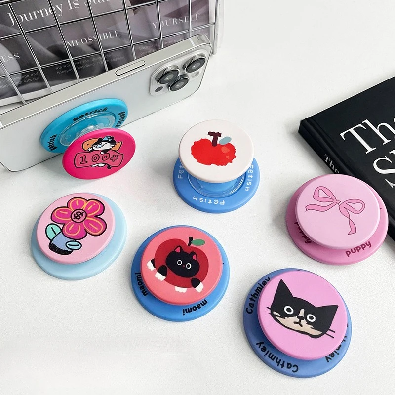 

Korean Cartoon Mixed Magnetic Phone Tok Grip Holder Stretchable Funny Ins Style Kawai Cell Finger Socket Stand Bracket Portable