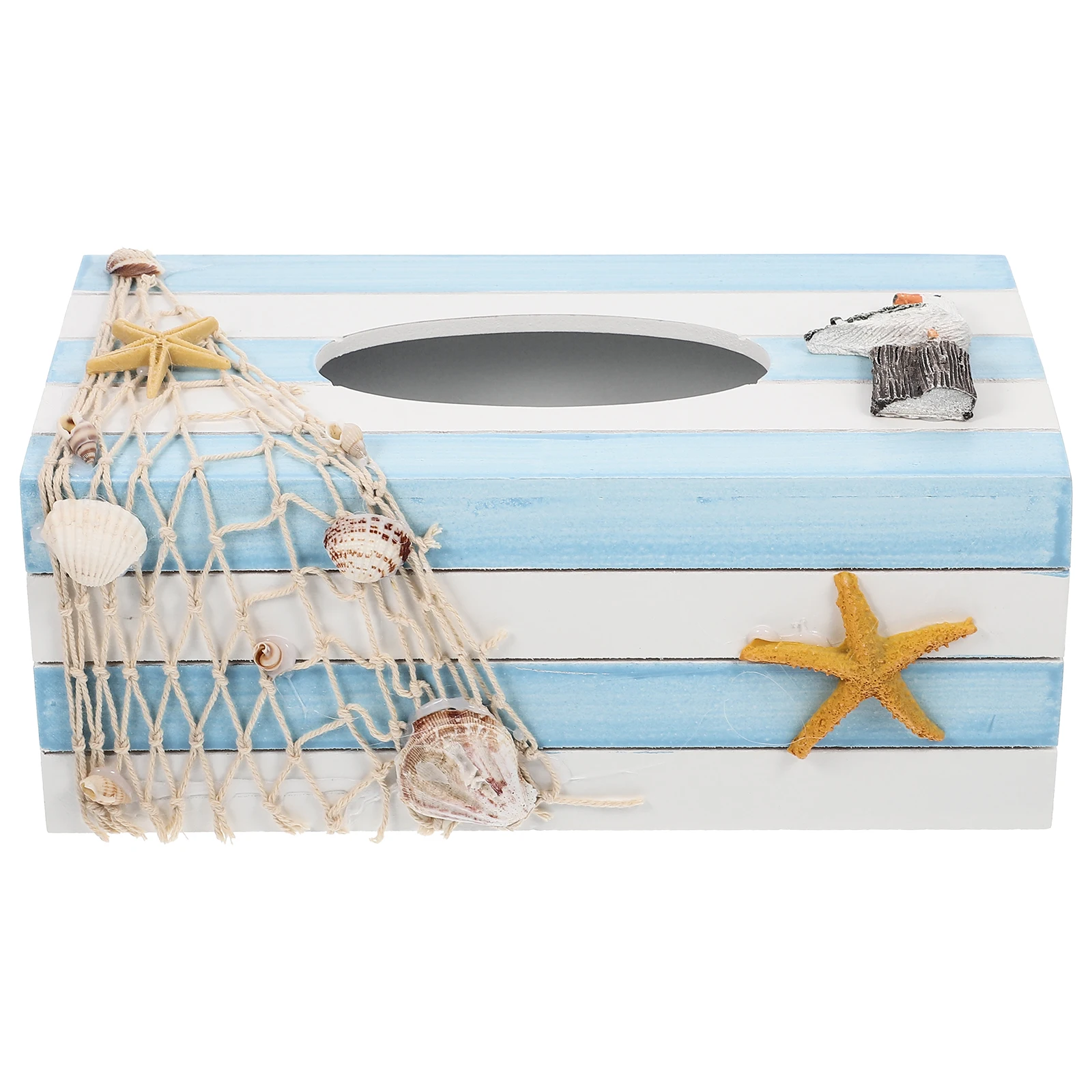 

1pcs Sea Star Tissue Box Wooden Tissue Holder For Living Room Bedroom Office Desktop Napkin Storage Case Home Decor