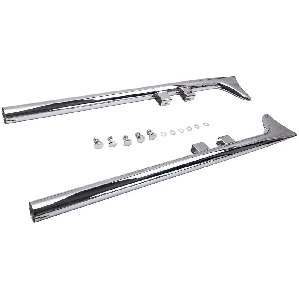 Chrome 36" Fishtail Exhaust Pipe Slip Ons for Harley Touring Road King 1995-2016