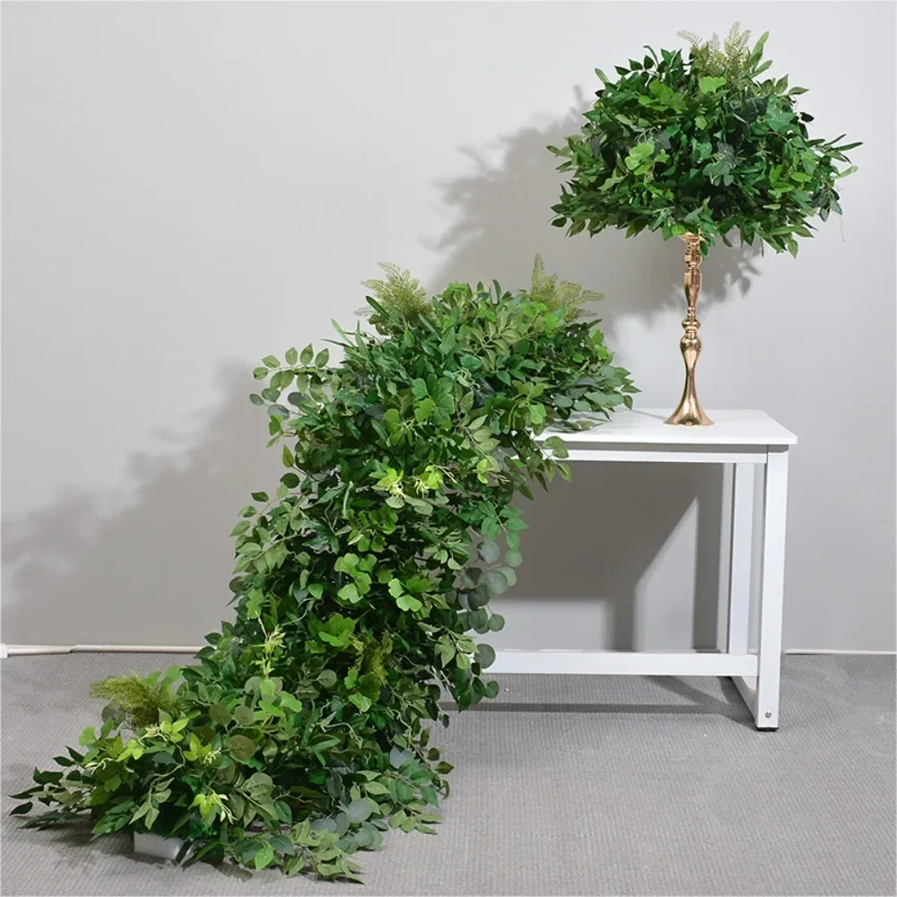 New 60cm Pure Green Plant Simulation Flower Ball Dining Table Arch Decoration Green Plant Flower Art Outdoor Proposal Arrangemen