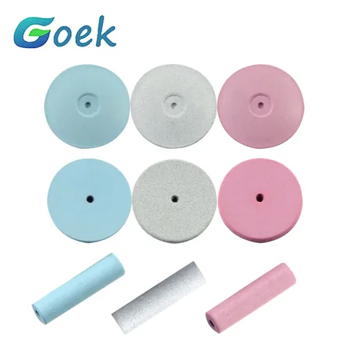 Pulidor de goma de silicona para laboratorio Dental, 20 piezas, grueso/mediano/fino, 6mm, punto de goma de silicona Dental, rueda de goma de silicona Dental de 22mm