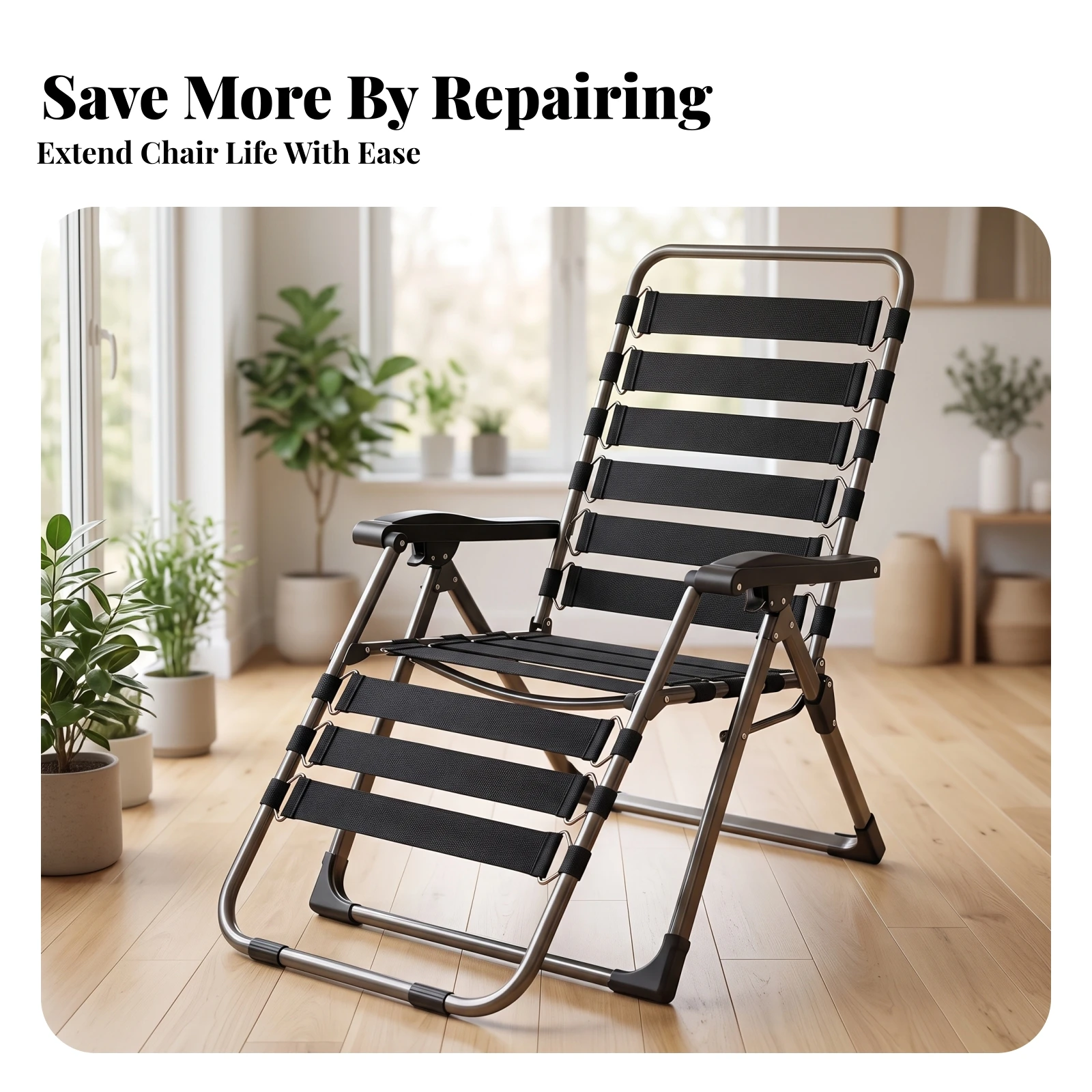 7 Pieces Folding Chair Strap w - Mesh Strap Metal ulasan dan harga